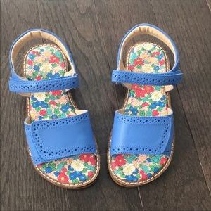NWOB Mini Boden Blue Leather Padded Sandals